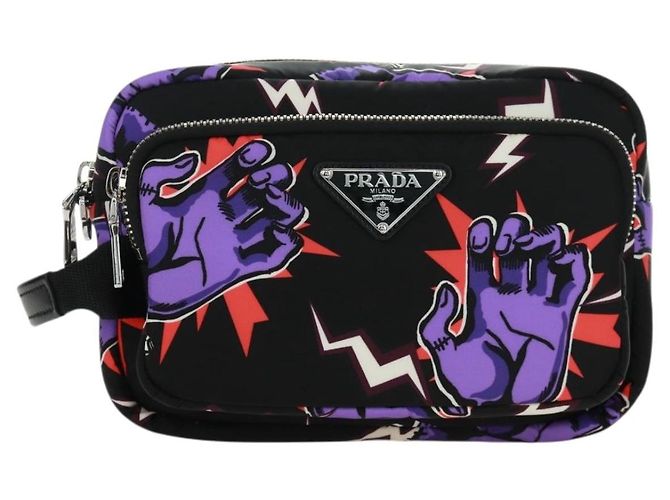PRADA Collaborazione Universale Studio Borsa Frankenstein Nylon Viola Auth 171848M Argento Porpora - vista 13