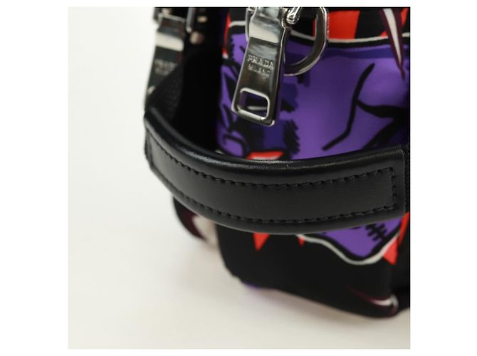 PRADA Collaborazione Universale Studio Borsa Frankenstein Nylon Viola Auth 171848M Argento Porpora - vista 4