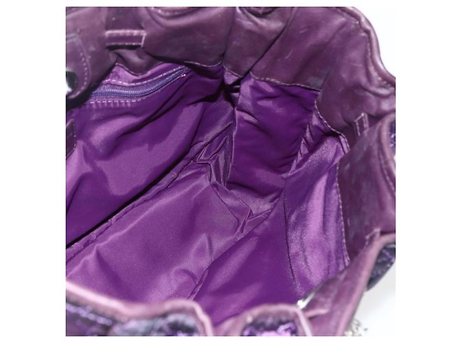 Borsa Canage in nylon viola argento Christian Dior Auth fm5125 Porpora - vista 17
