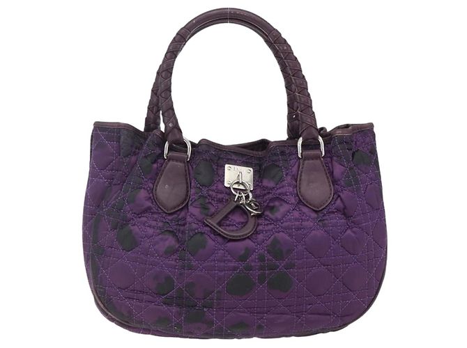 Borsa Canage in nylon viola argento Christian Dior Auth fm5125 Porpora - vista 2