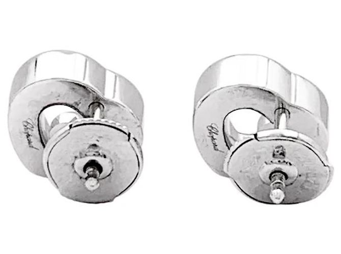 Pendientes Chopard, 'Happy Diamonds', oro blanco y diamantes. - vista 5