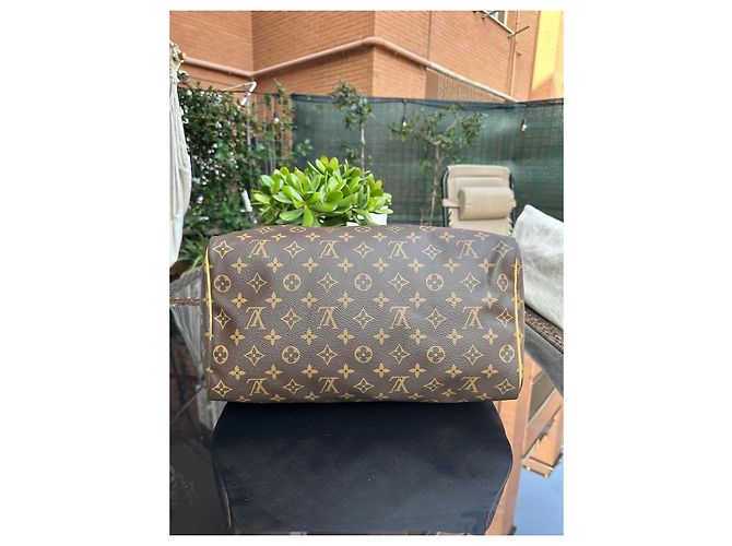 Borsa Louis Vuitton Speedy 35 Monogram Marrone - vista 10