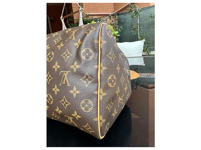Borsa Louis Vuitton Speedy 35 Monogram Marrone - vista 12
