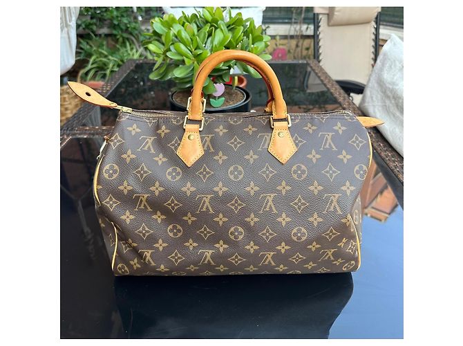 Borsa Louis Vuitton Speedy 35 Monogram Marrone - vista 20