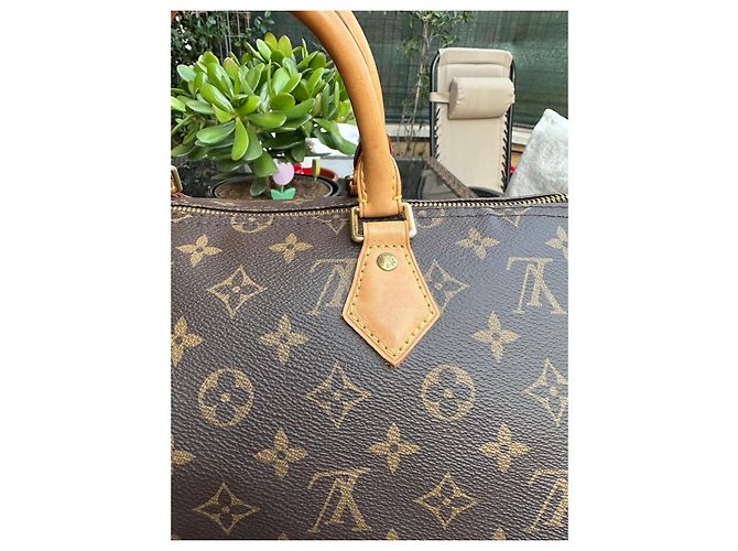 Borsa Louis Vuitton Speedy 35 Monogram Marrone - vista 3