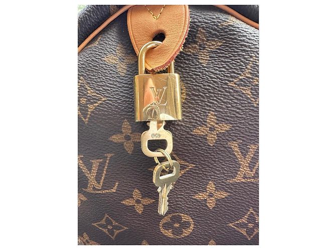 Borsa Louis Vuitton Speedy 35 Monogram Marrone - vista 5