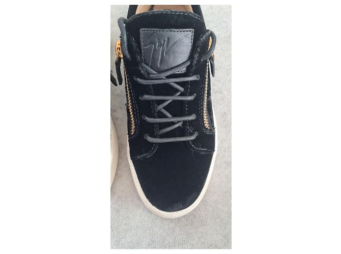 Giuseppe Zanotti Speakers Sneaker Schwarz Leder und Samt - Ansicht 3