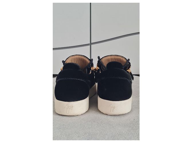 Giuseppe Zanotti Speakers Sneaker Schwarz Leder und Samt - Ansicht 5