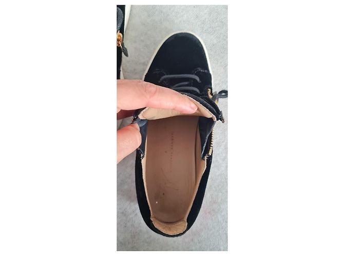 Giuseppe Zanotti Speakers Sneaker Schwarz Leder und Samt - Ansicht 6