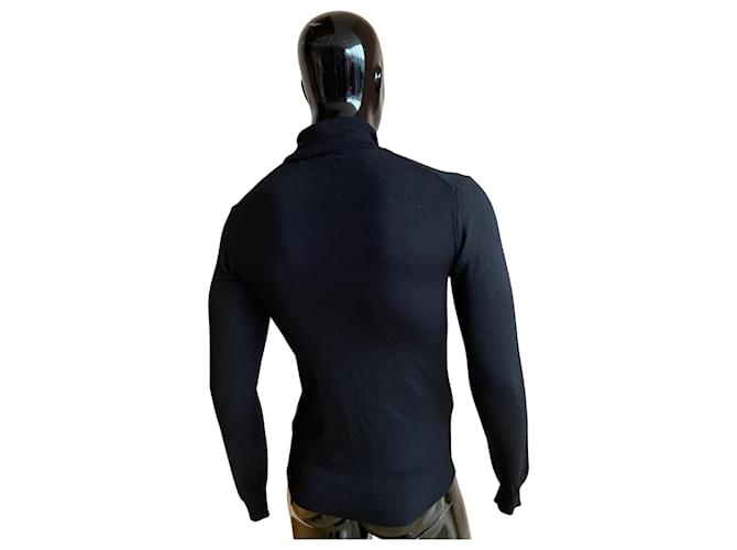 Autre Marque IZAC Rollkragenpullover aus extrafeiner Merinowolle ✨ Schwarz - Ansicht 4