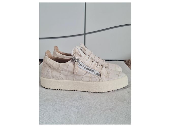 Giuseppe Zanotti Sneakers aus Kroko-Leder Weiß - Ansicht 3