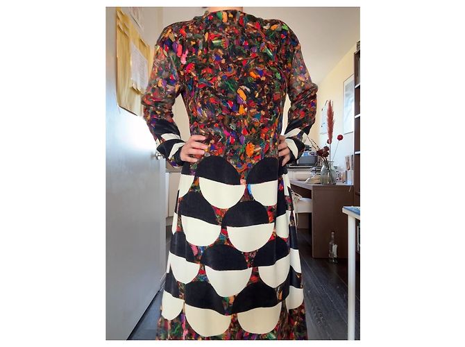 Dries Van Noten Samtkleid Mehrfarben - Ansicht 9