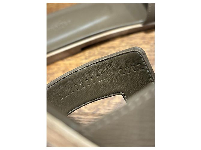 Sandali Hermès Oran in pelle Etoupe Cachi - vista 4