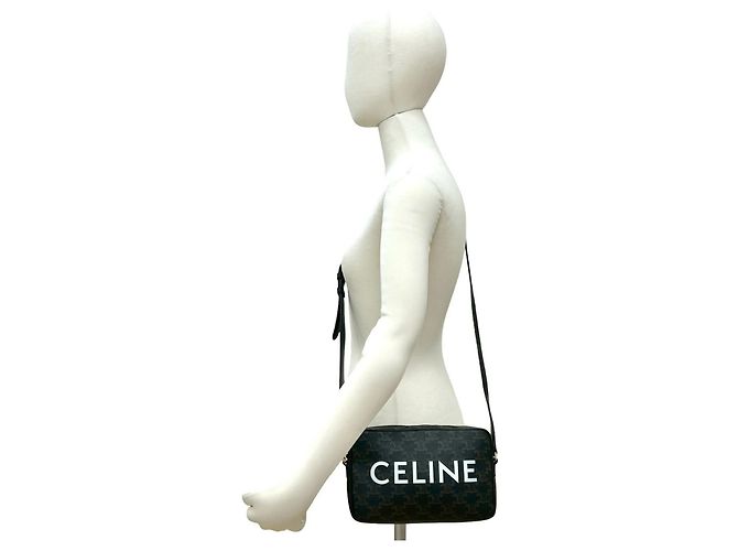 Céline Borsa a spalla in pelle Celine Triomphe Medium Marrone - vista 2