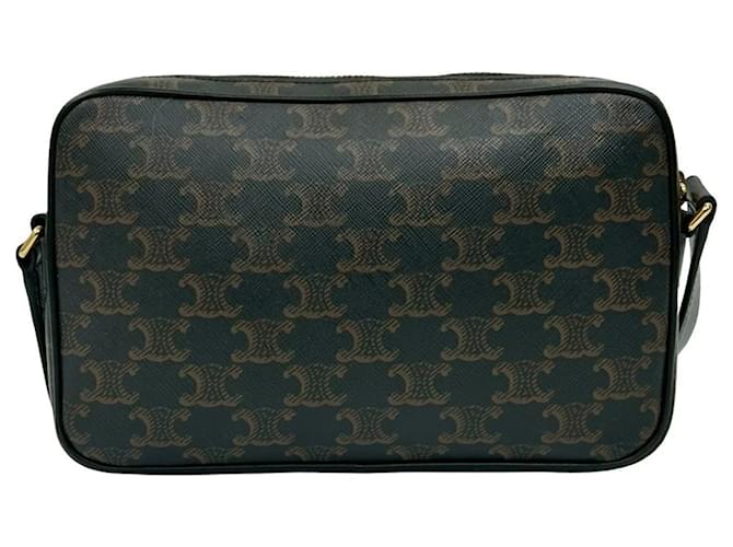 Céline Borsa a spalla in pelle Celine Triomphe Medium Marrone - vista 3