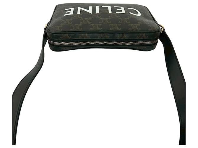 Céline Borsa a spalla in pelle Celine Triomphe Medium Marrone - vista 4