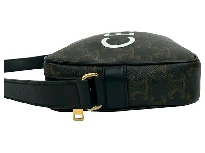 Céline Borsa a spalla in pelle Celine Triomphe Medium Marrone - vista 5