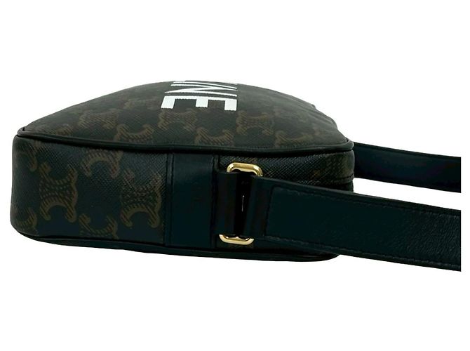 Céline Borsa a spalla in pelle Celine Triomphe Medium Marrone - vista 6
