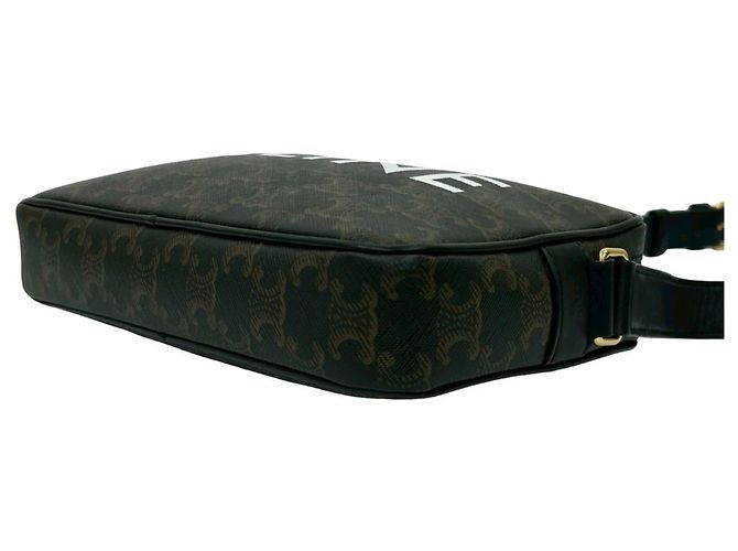 Céline Borsa a spalla in pelle Celine Triomphe Medium Marrone - vista 8