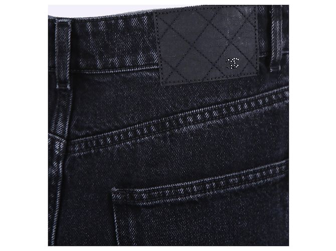 Pantalones de mezclilla negros con flecos de lentejuelas CHANEL - vista 10