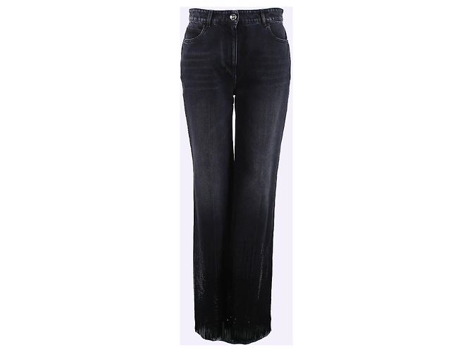Pantalones de mezclilla negros con flecos de lentejuelas CHANEL - vista 2