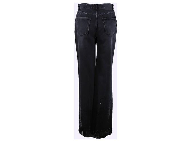 Pantalones de mezclilla negros con flecos de lentejuelas CHANEL - vista 3