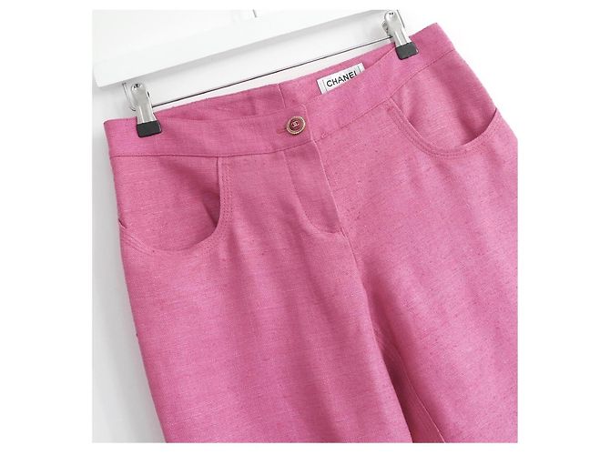 Pantalones de seda rosa con textura de Chanel Primavera 2007 - vista 2
