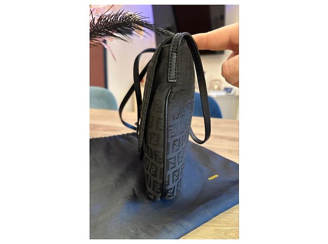 Borsa Fendi Zucca in tela nera Nero - vista 11