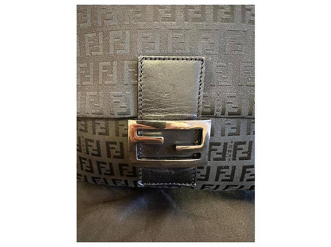 Borsa Fendi Zucca in tela nera Nero - vista 5