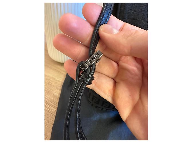 Borsa Fendi Zucca in tela nera Nero - vista 7