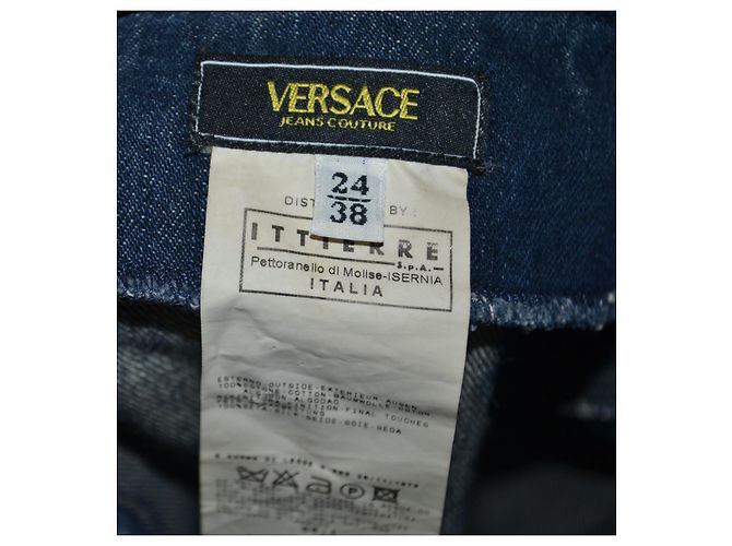 Falda de denim y seda azul Versace Jeans Couture - vista 4