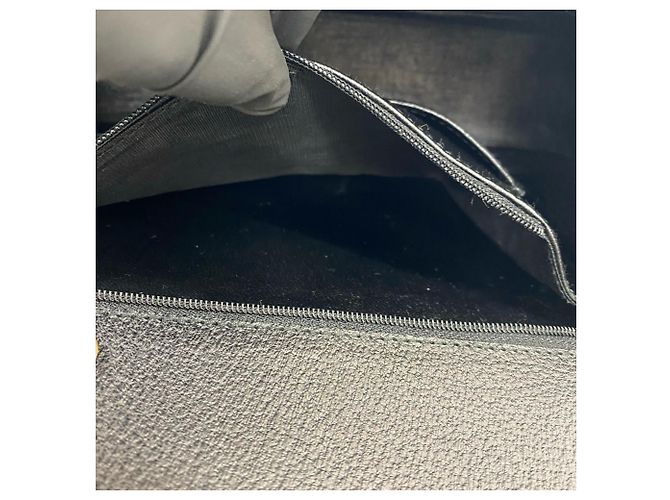 Gucci Old Bamboo Leder Turnlock Handtasche Schwarz - Ansicht 10