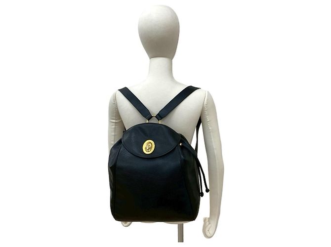 Mochila de cuero Christian Dior CD en negro - vista 2