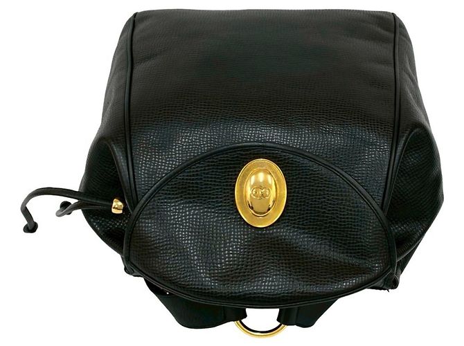 Mochila de cuero Christian Dior CD en negro - vista 4