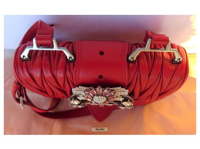 Miu Miu Originale! Nuova! borsa in pelle e cristalli! Bordò - vista 3