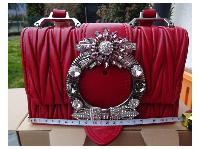 Miu Miu Originale! Nuova! borsa in pelle e cristalli! Bordò - vista 9