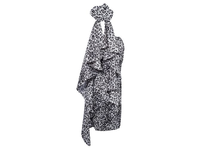 Autre Marque Vestido de cóctel gris de un hombro con drapeado Redemption Castaño - vista 2
