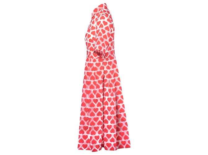 Autre Marque Robe Chemise Midi UltraChic avec Imprimé Cœur Rouge - vue 2