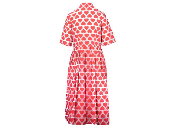 Autre Marque Robe Chemise Midi UltraChic avec Imprimé Cœur Rouge - vue 3
