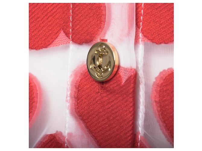 Autre Marque Robe Chemise Midi UltraChic avec Imprimé Cœur Rouge - vue 5