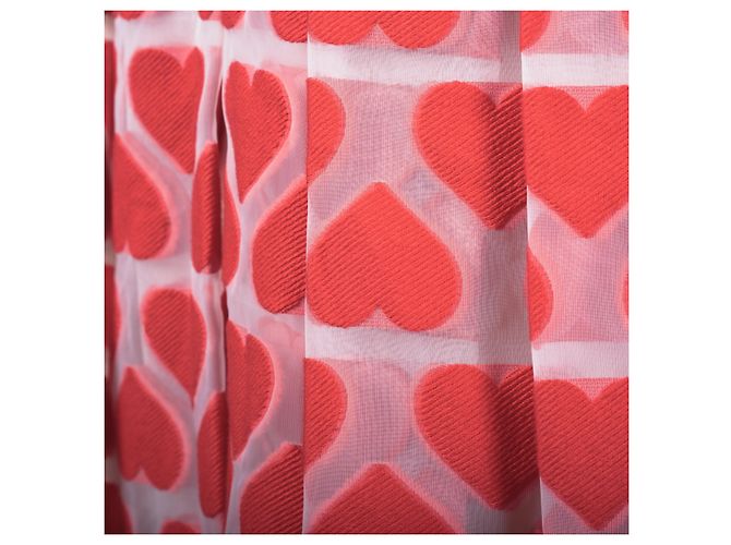 Autre Marque Robe Chemise Midi UltraChic avec Imprimé Cœur Rouge - vue 6