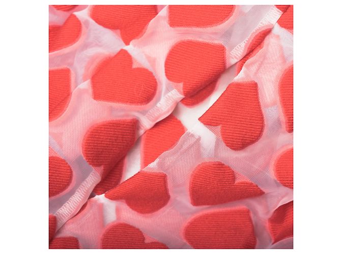 Autre Marque Robe Chemise Midi UltraChic avec Imprimé Cœur Rouge - vue 8