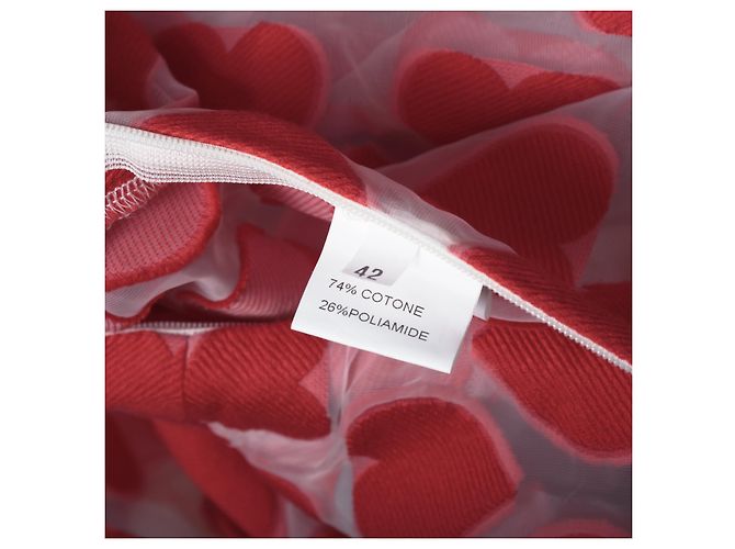 Autre Marque Robe Chemise Midi UltraChic avec Imprimé Cœur Rouge - vue 9