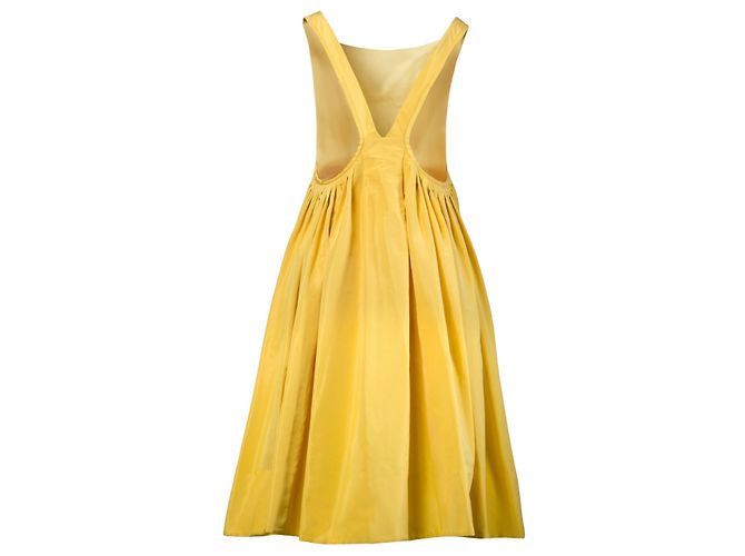Vestido Amarillo Rochas con Detalle de Espalda Abierta - vista 3
