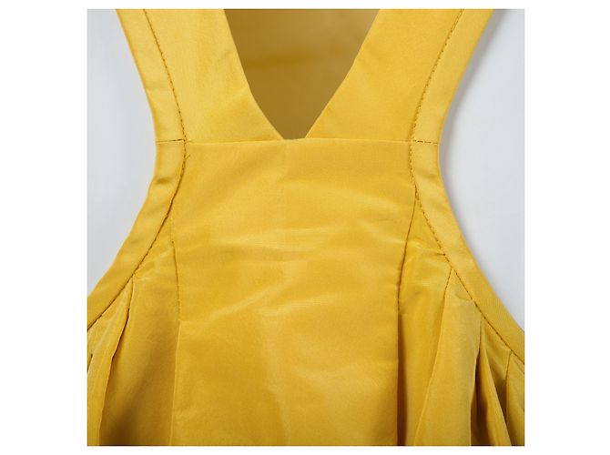 Vestido Amarillo Rochas con Detalle de Espalda Abierta - vista 6