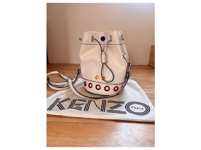 Sac seau en cuir blanc Kenzo - vue 2