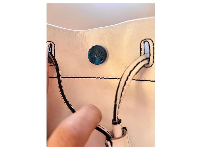 Sac seau en cuir blanc Kenzo - vue 6