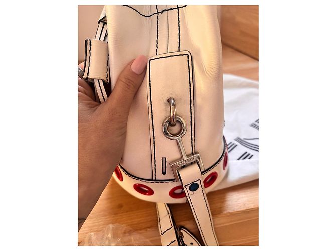 Sac seau en cuir blanc Kenzo - vue 9