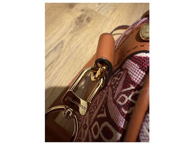 Louis Vuitton Speedy 25 Bandoliera in Jacquard Beige Bordò - vista 6