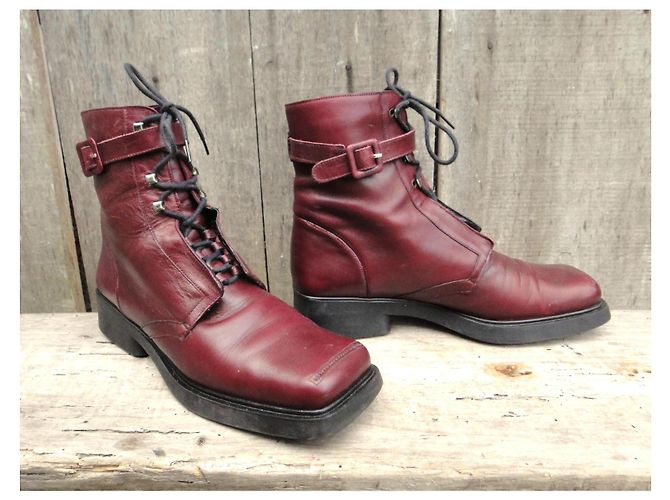 Botines de piel roja Stéphane Kelian - vista 2